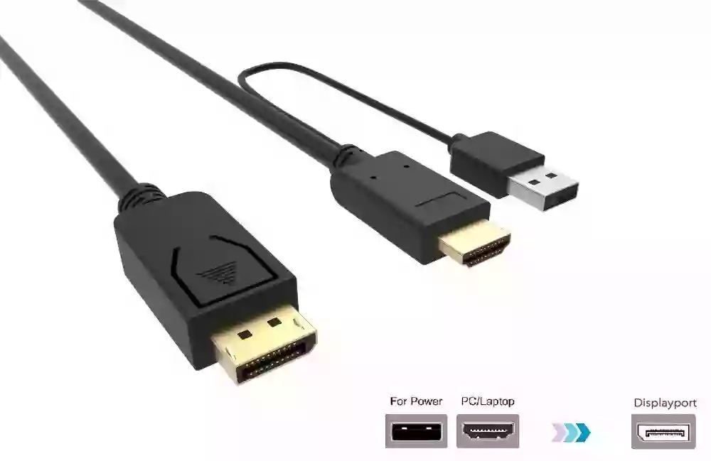 HDMI male to DisplayPort male High Speed cable